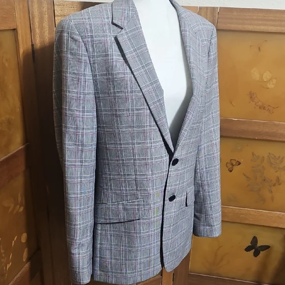Moods of Norway Preppy Academia Blazer with Subtle Plaid Pattern